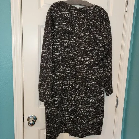 NWT Ann Taylor Heavy Knit Dress 14 Salt n Pepper - Picture 6 of 6